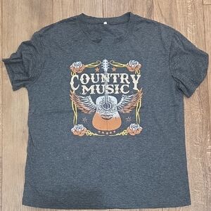 Country Music Graphic Tee - Charcoal